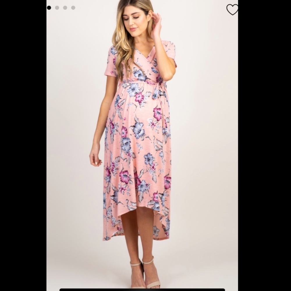 Hi low maternity nursing dress